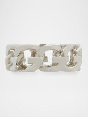 NIB Givenchy G Chain Ring in Silver Size 6